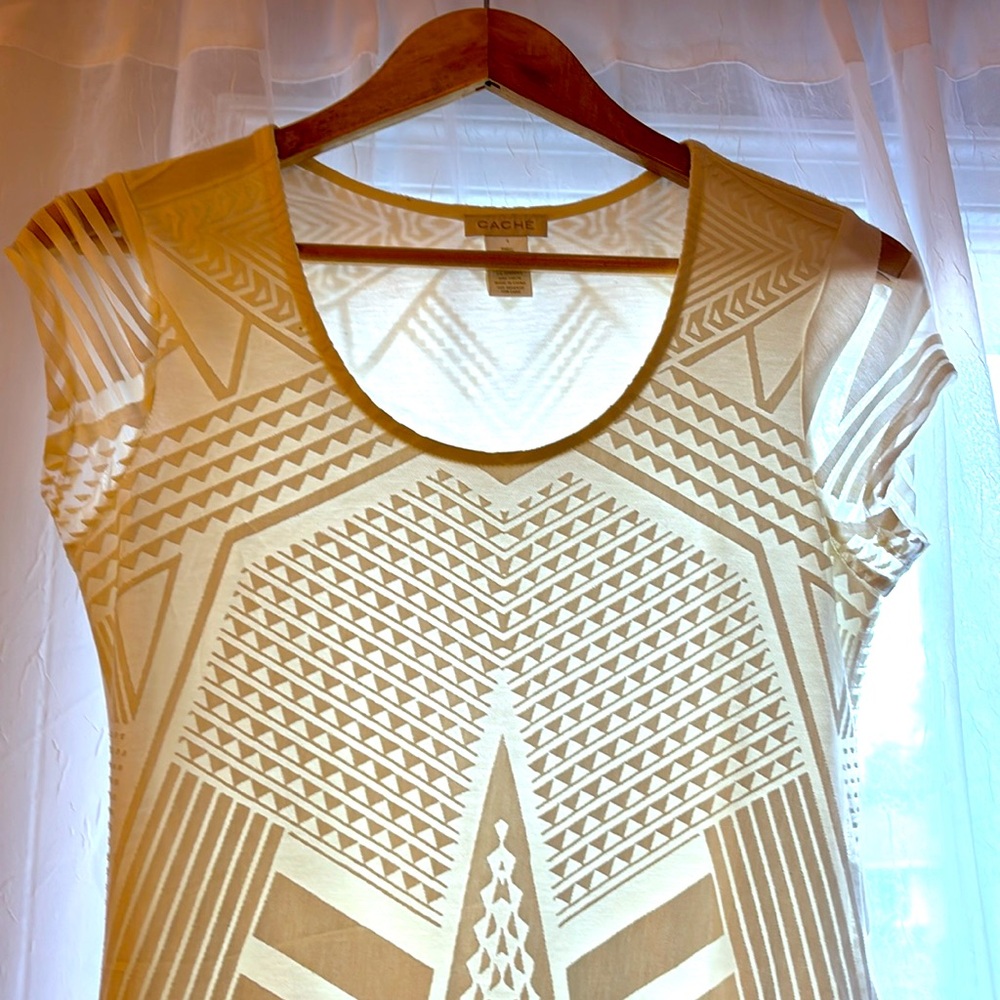 Cache White sheer dress